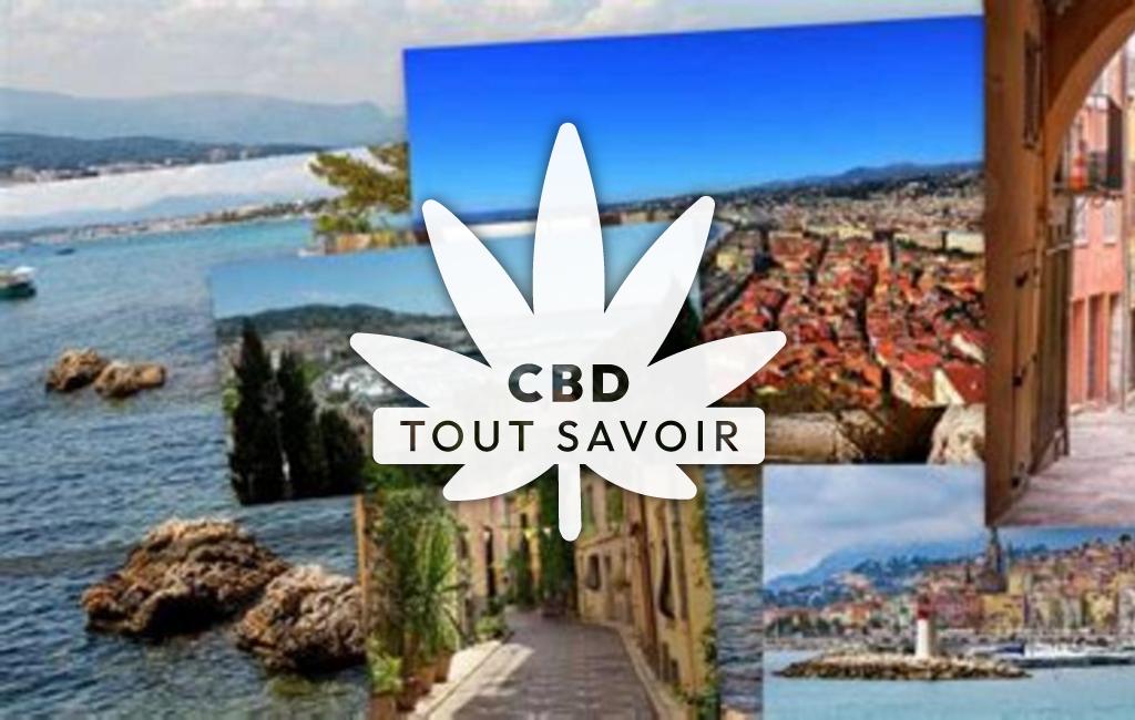 Village à Consegudes avec feuille Cannabis CBD