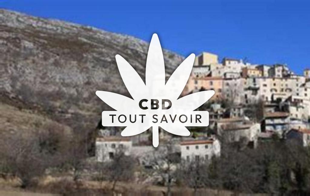 Village à Coursegoules avec feuille Cannabis CBD