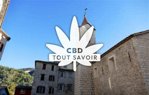 Village à Cuebris avec feuille Cannabis CBD