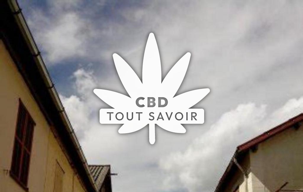 Village à Entraunes avec feuille Cannabis CBD