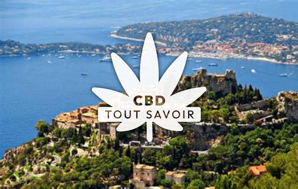 Village à Eze avec feuille Cannabis CBD