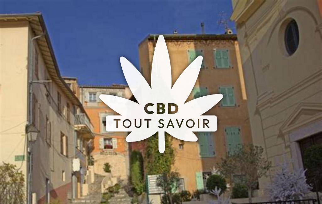 Village à Falicon avec feuille Cannabis CBD