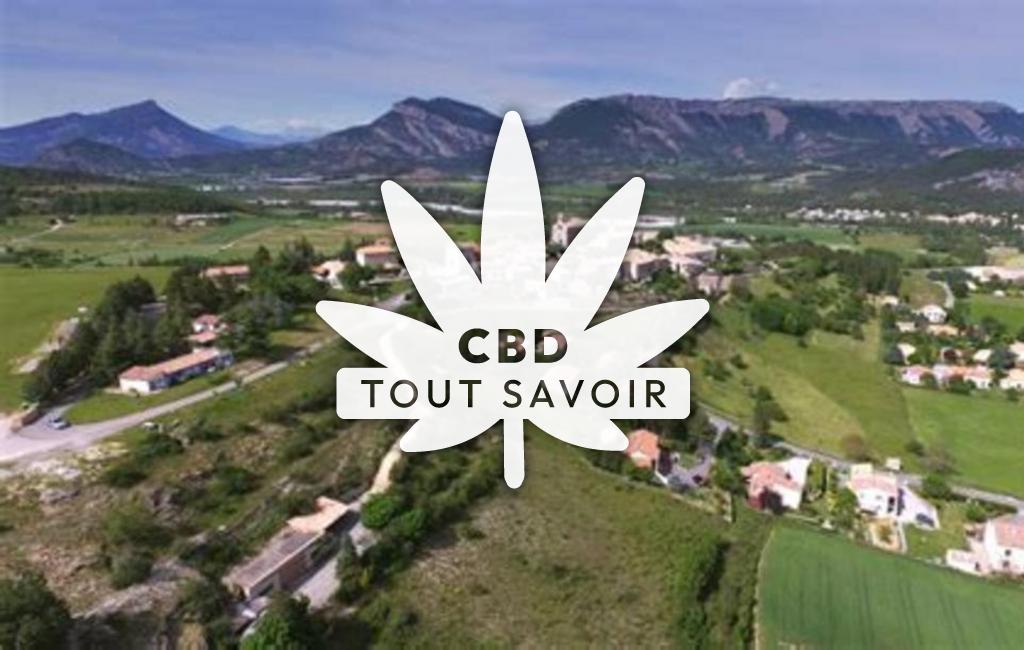 Village à Garde-Colombe avec feuille Cannabis CBD