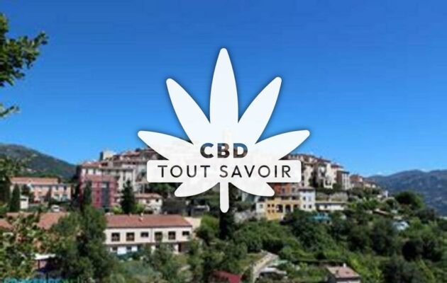 Village à Gattieres avec feuille Cannabis CBD