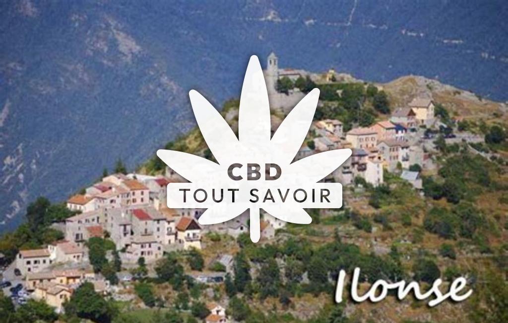 Village à Ilonse avec feuille Cannabis CBD