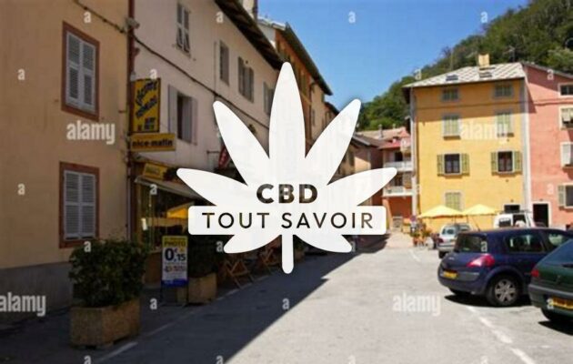 Village à Isola avec feuille Cannabis CBD