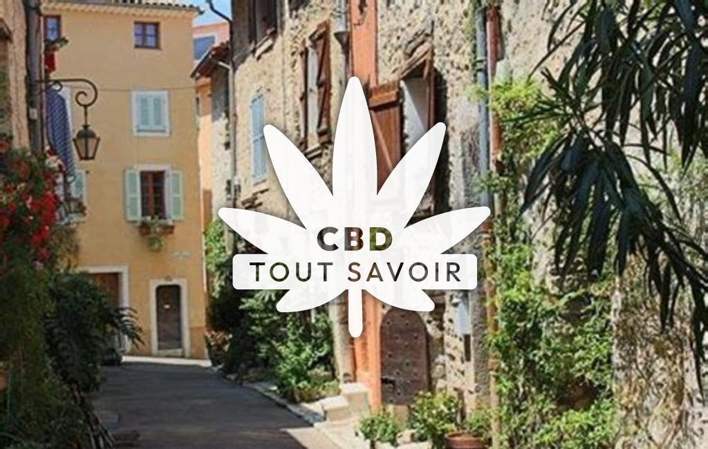 Village à La-Gaude avec feuille Cannabis CBD