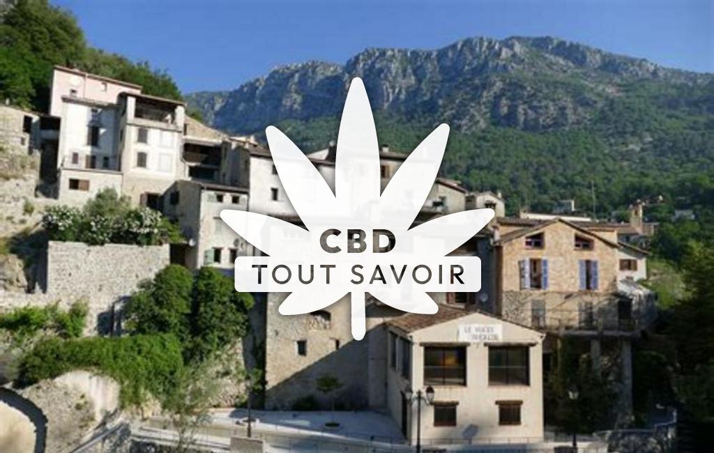 Village à La-Roque-en-Provence avec feuille Cannabis CBD