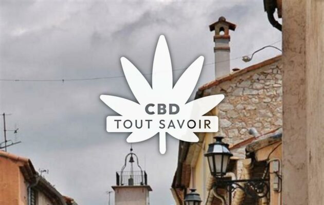 Village à La-Roquette-sur-Siagne avec feuille Cannabis CBD