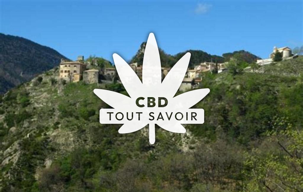 Village à Le-Mas avec feuille Cannabis CBD