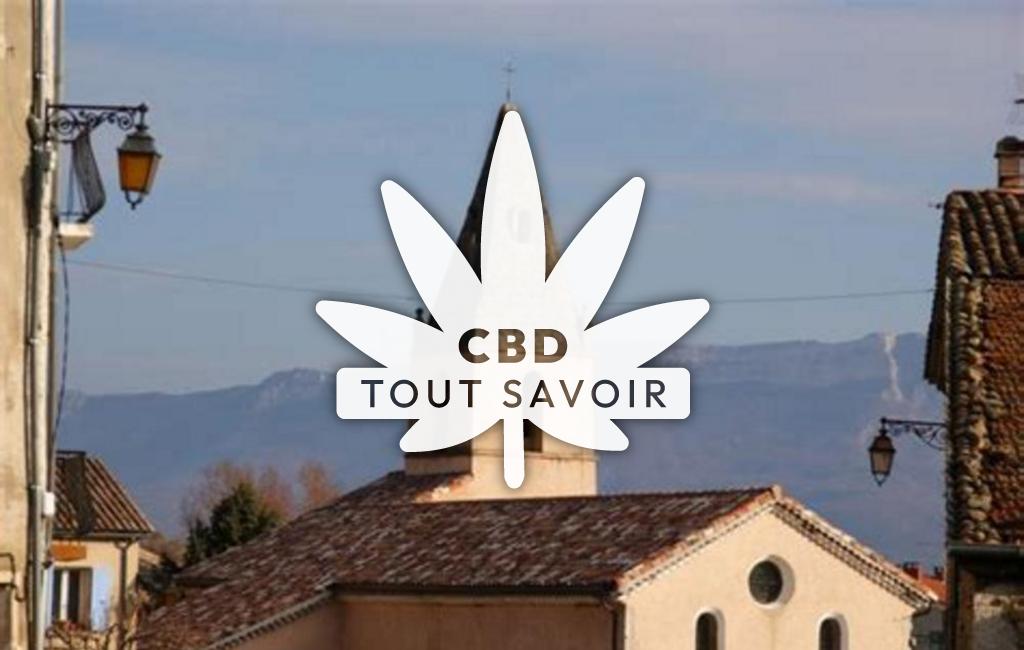 Village à Le-Poet avec feuille Cannabis CBD