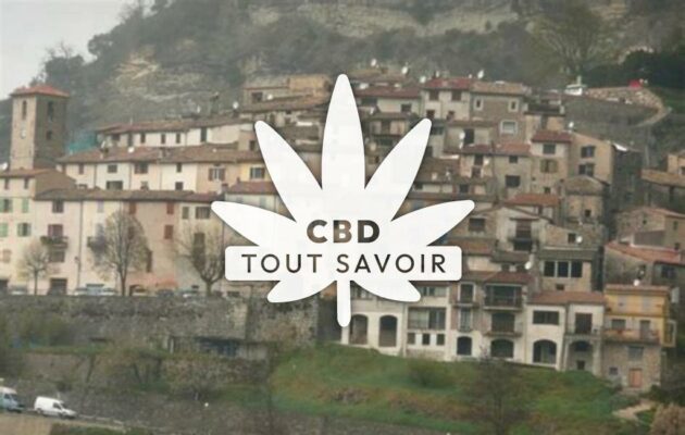 Village à Les-Ferres avec feuille Cannabis CBD