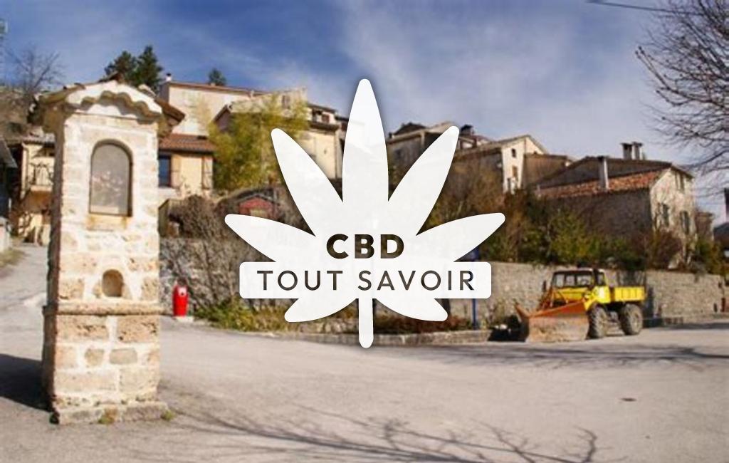 Village à Les-Mujouls avec feuille Cannabis CBD