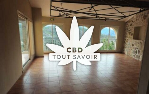 Village à Massoins avec feuille Cannabis CBD