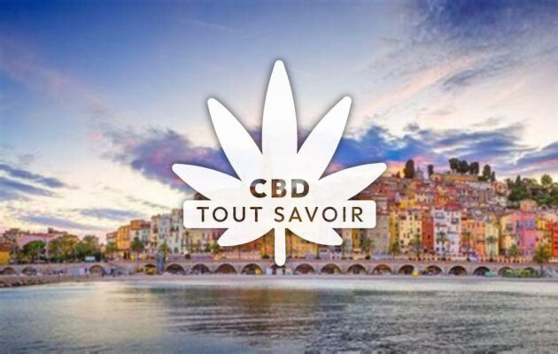 Village à Menton avec feuille Cannabis CBD