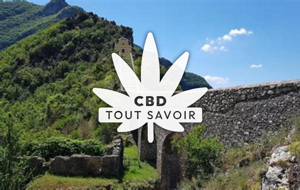 Village à Moulinet avec feuille Cannabis CBD