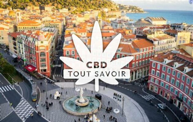 Village à Nice avec feuille Cannabis CBD