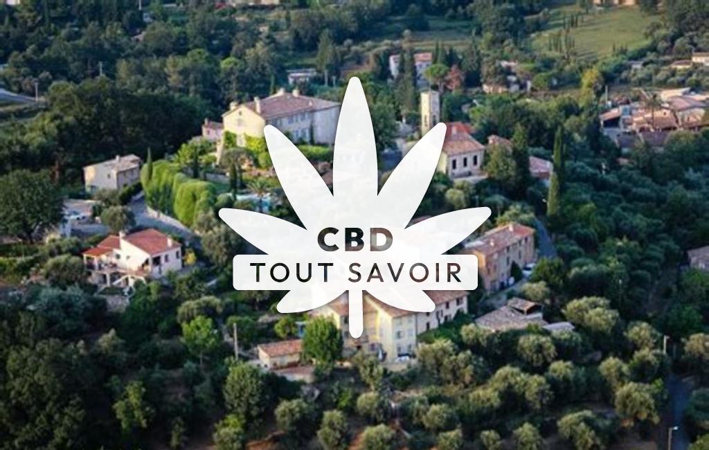 Village à Opio avec feuille Cannabis CBD