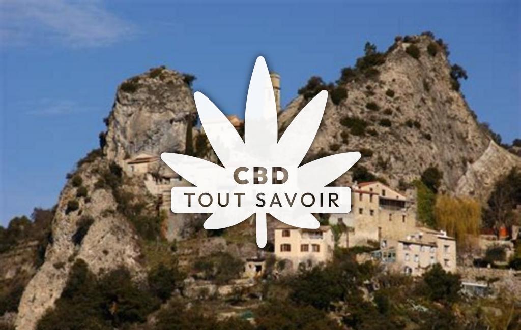 Village à Pierrefeu avec feuille Cannabis CBD