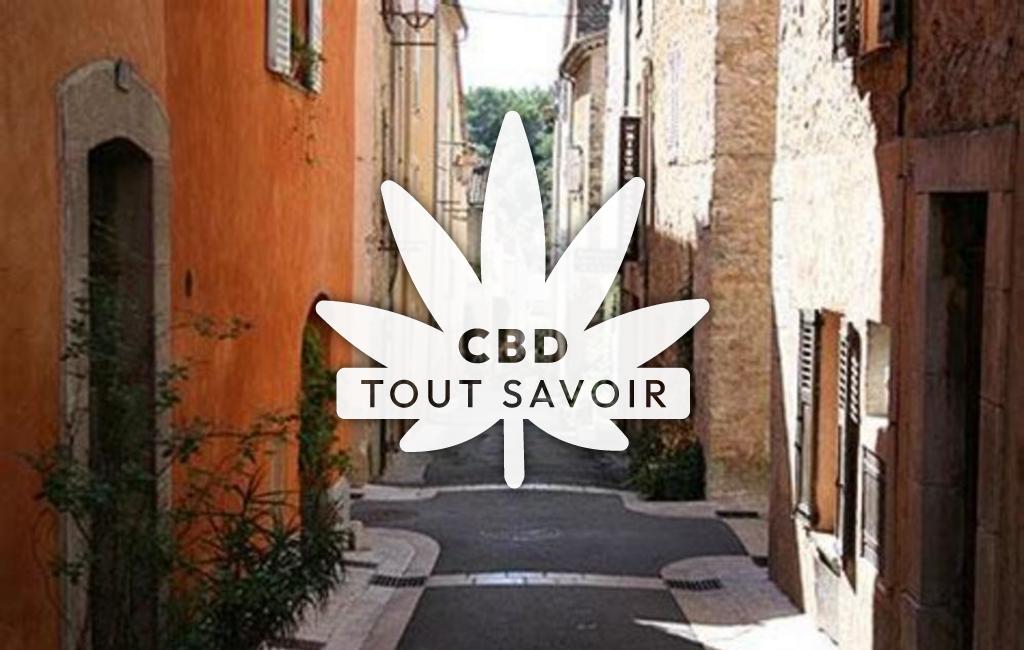 Village à Roquefort-les-Pins avec feuille Cannabis CBD