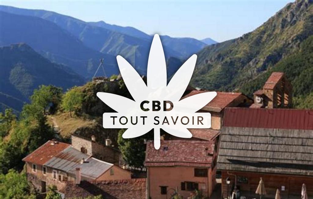 Village à Roure avec feuille Cannabis CBD