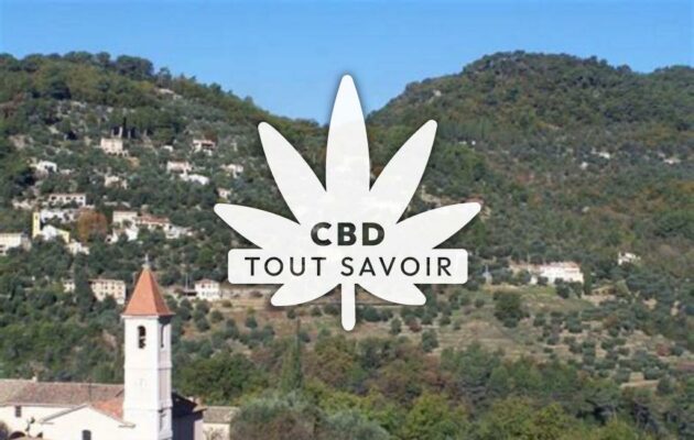 Village à Saint-Blaise avec feuille Cannabis CBD