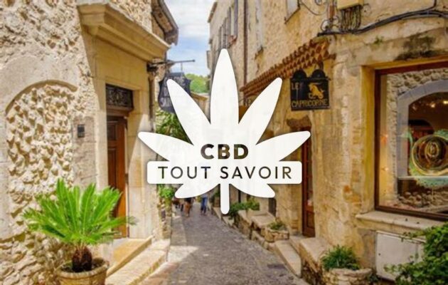 Village à Saint-Paul-de-Vence avec feuille Cannabis CBD