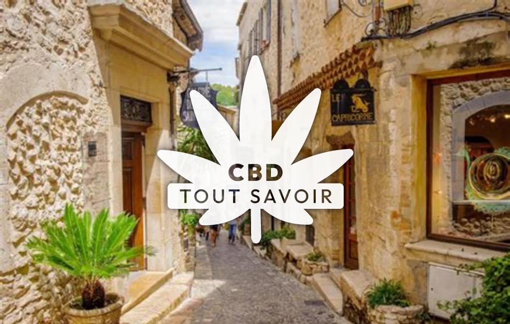 Village à Saint-Paul-de-Vence avec feuille Cannabis CBD