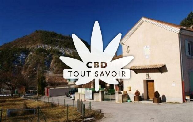 Village à Salerans avec feuille Cannabis CBD