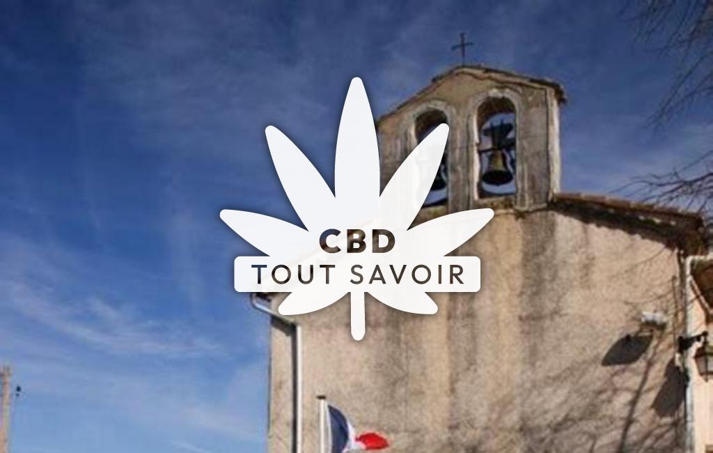 Village à Sallagriffon avec feuille Cannabis CBD