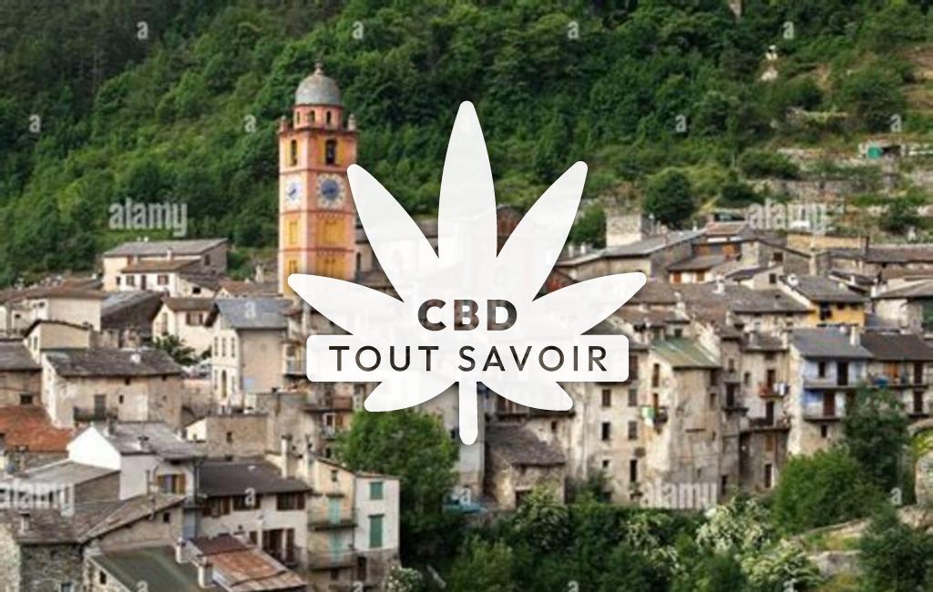 Village à Tende avec feuille Cannabis CBD