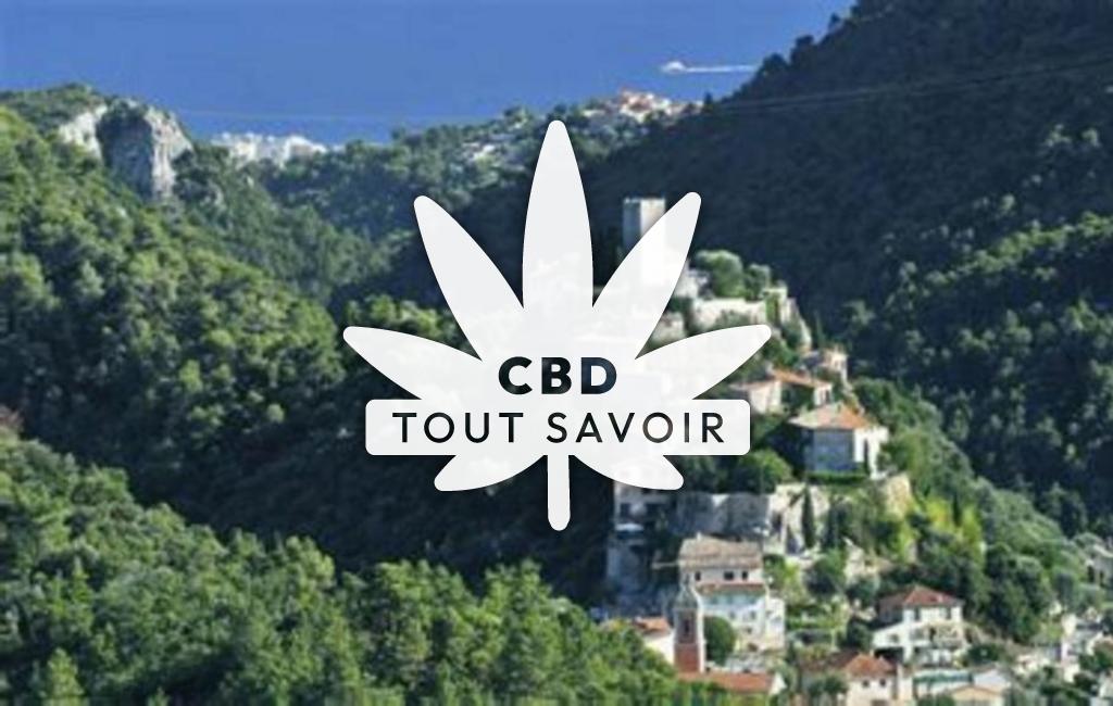 Village à Tourrette-Levens avec feuille Cannabis CBD