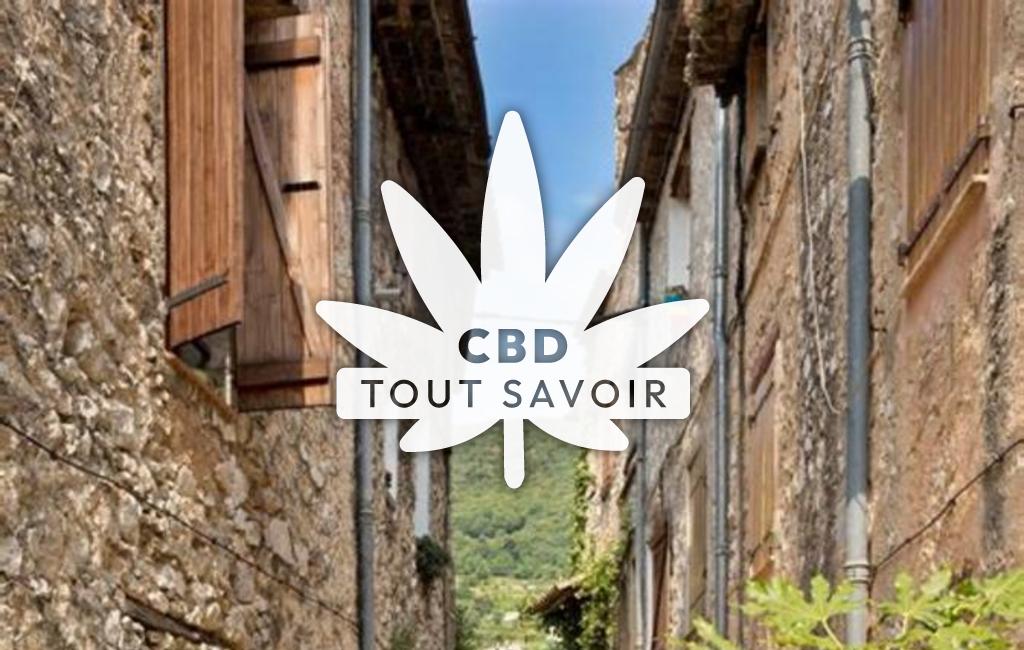 Village à Tourrettes-sur-Loup avec feuille Cannabis CBD