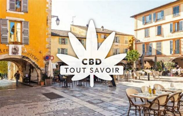 Village à Valbonne avec feuille Cannabis CBD