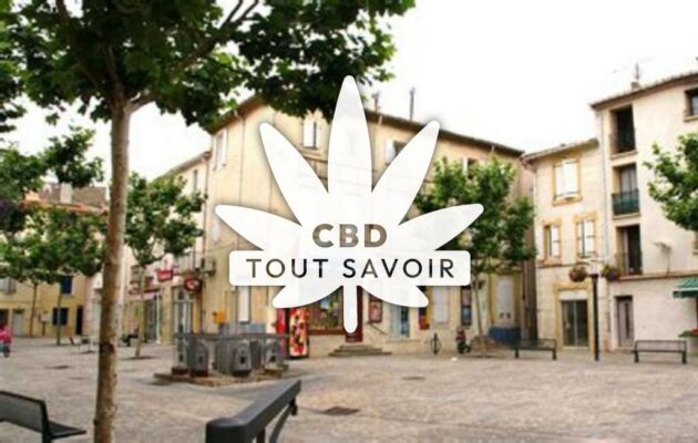 Village à Coursan avec feuille Cannabis CBD