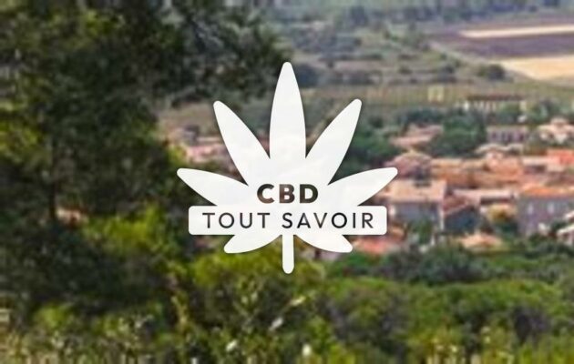 Village à Vinassan avec feuille Cannabis CBD