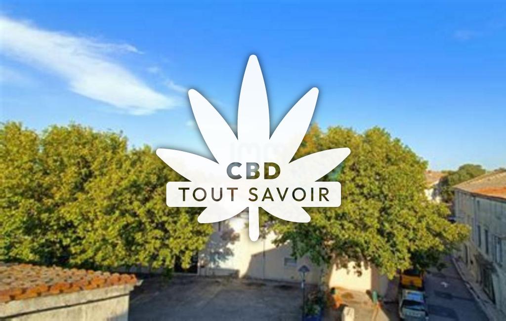 Village à Ginestas avec feuille Cannabis CBD