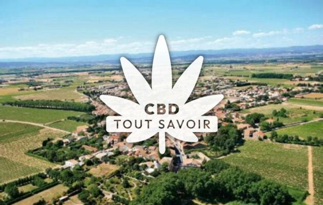 Village à Saint-Marcel-sur-Aude avec feuille Cannabis CBD