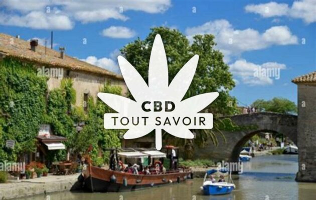 Village à Saint-Nazaire-D'Aude avec feuille Cannabis CBD