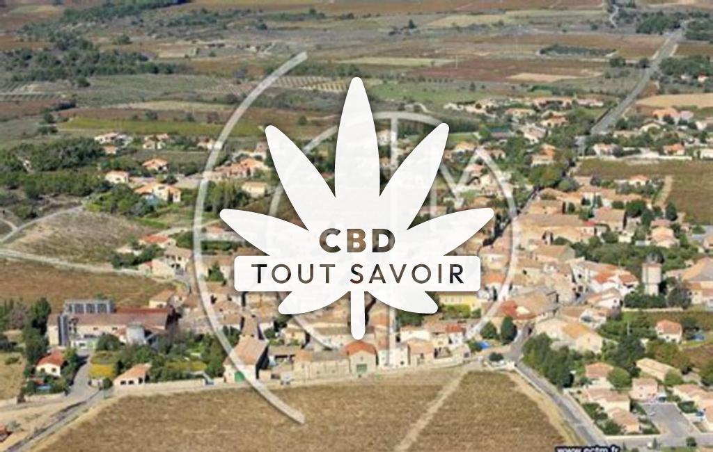 Village à Sainte-Valiere avec feuille Cannabis CBD