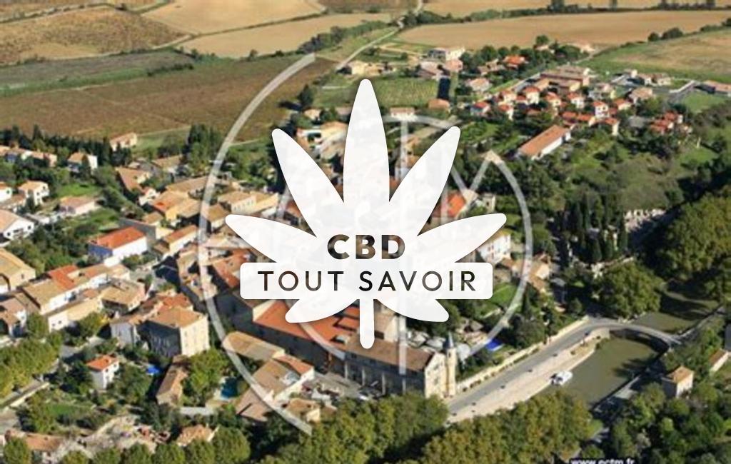 Village à Ventenac-en-Minervois avec feuille Cannabis CBD