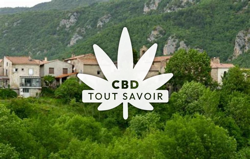 Village à Cailla avec feuille Cannabis CBD