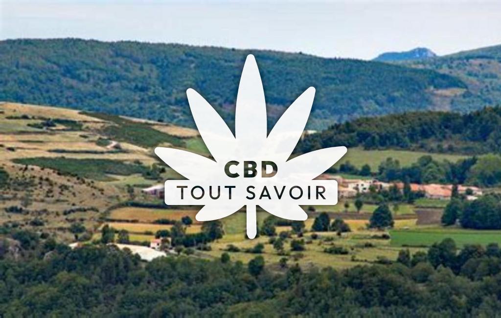 Village à Galinagues avec feuille Cannabis CBD