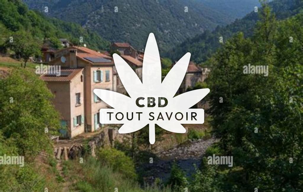 Village à Gincla avec feuille Cannabis CBD