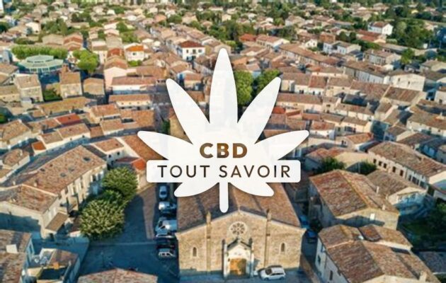 Village à Bram avec feuille Cannabis CBD