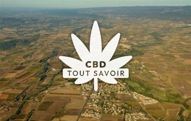 Village à Rieux-Minervois avec feuille Cannabis CBD