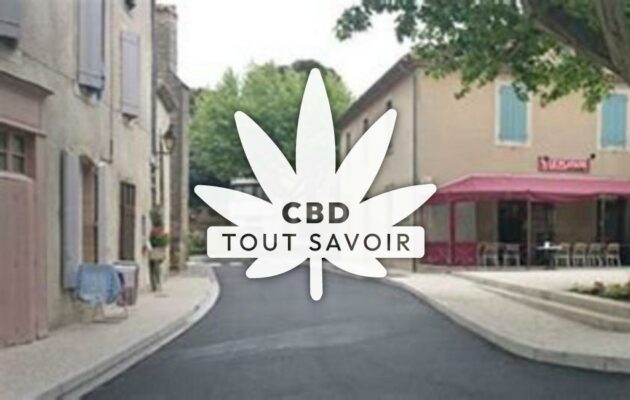 Village à Caux-Et-Sauzens avec feuille Cannabis CBD