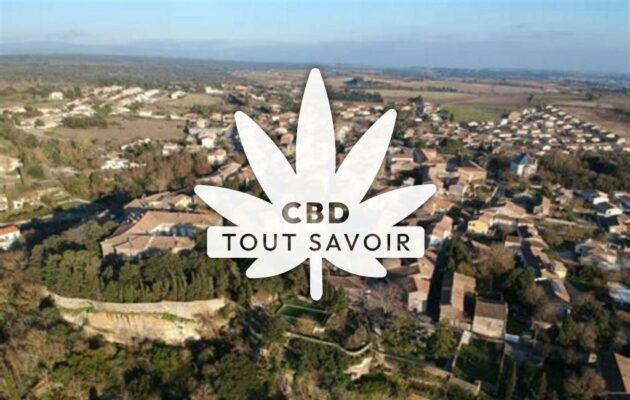 Village à Moussoulens avec feuille Cannabis CBD