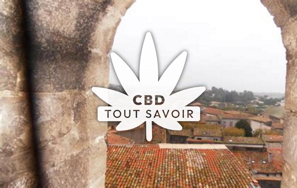 Village à Pezens avec feuille Cannabis CBD