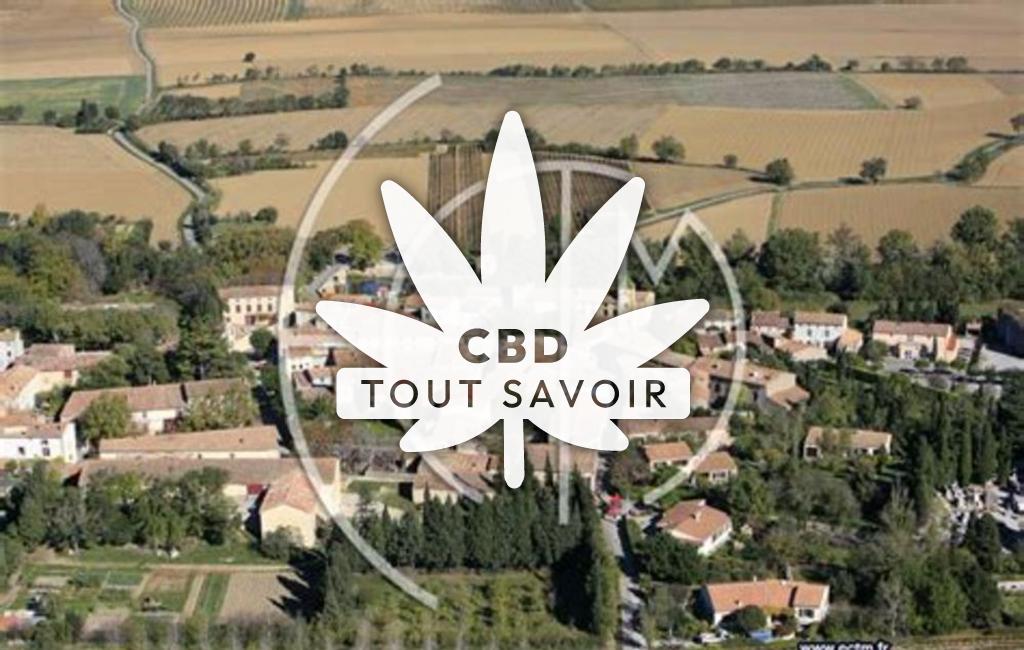 Village à Sainte-Eulalie avec feuille Cannabis CBD